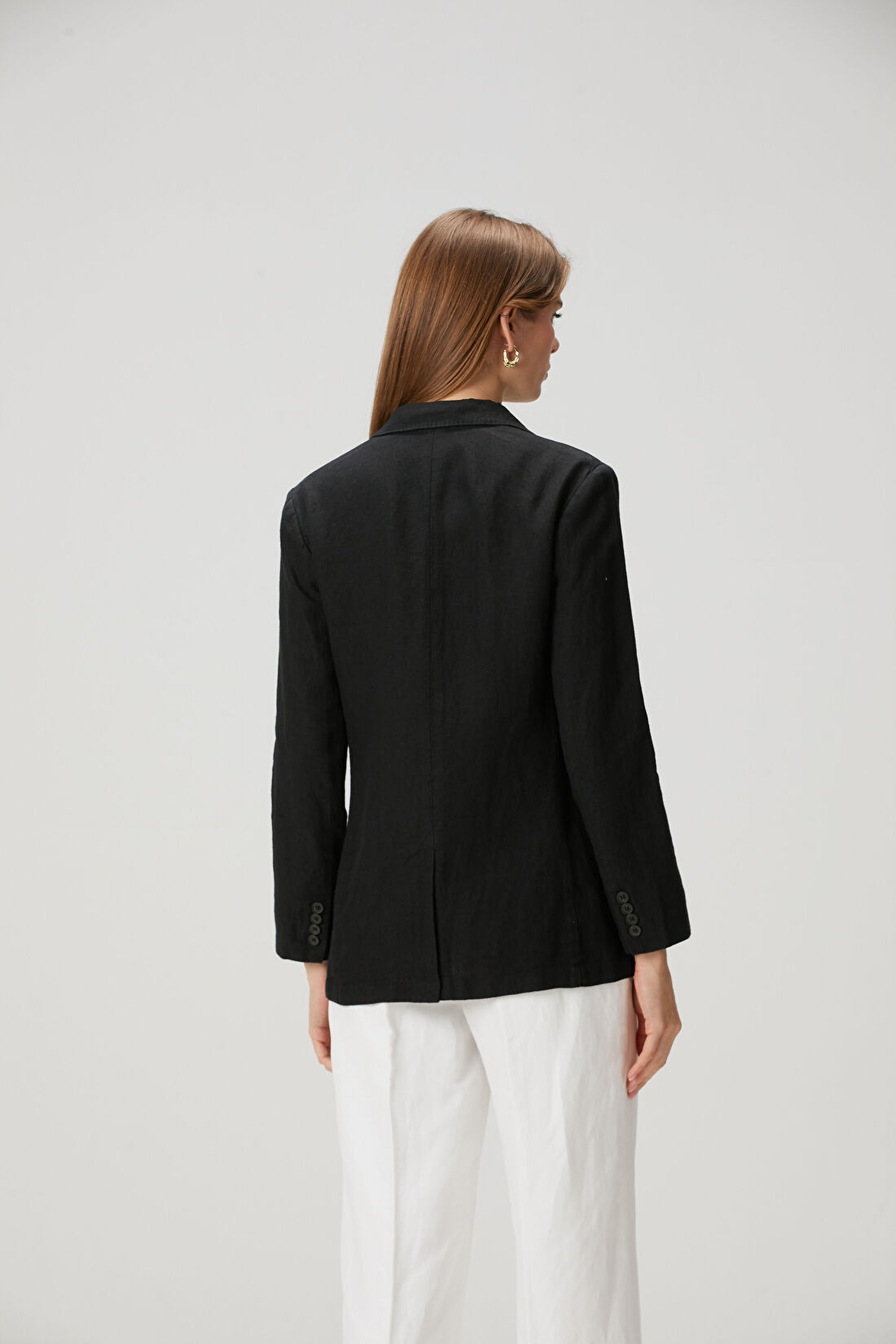 Polo Ralph Lauren Siyah Keten Blazer görsel 4