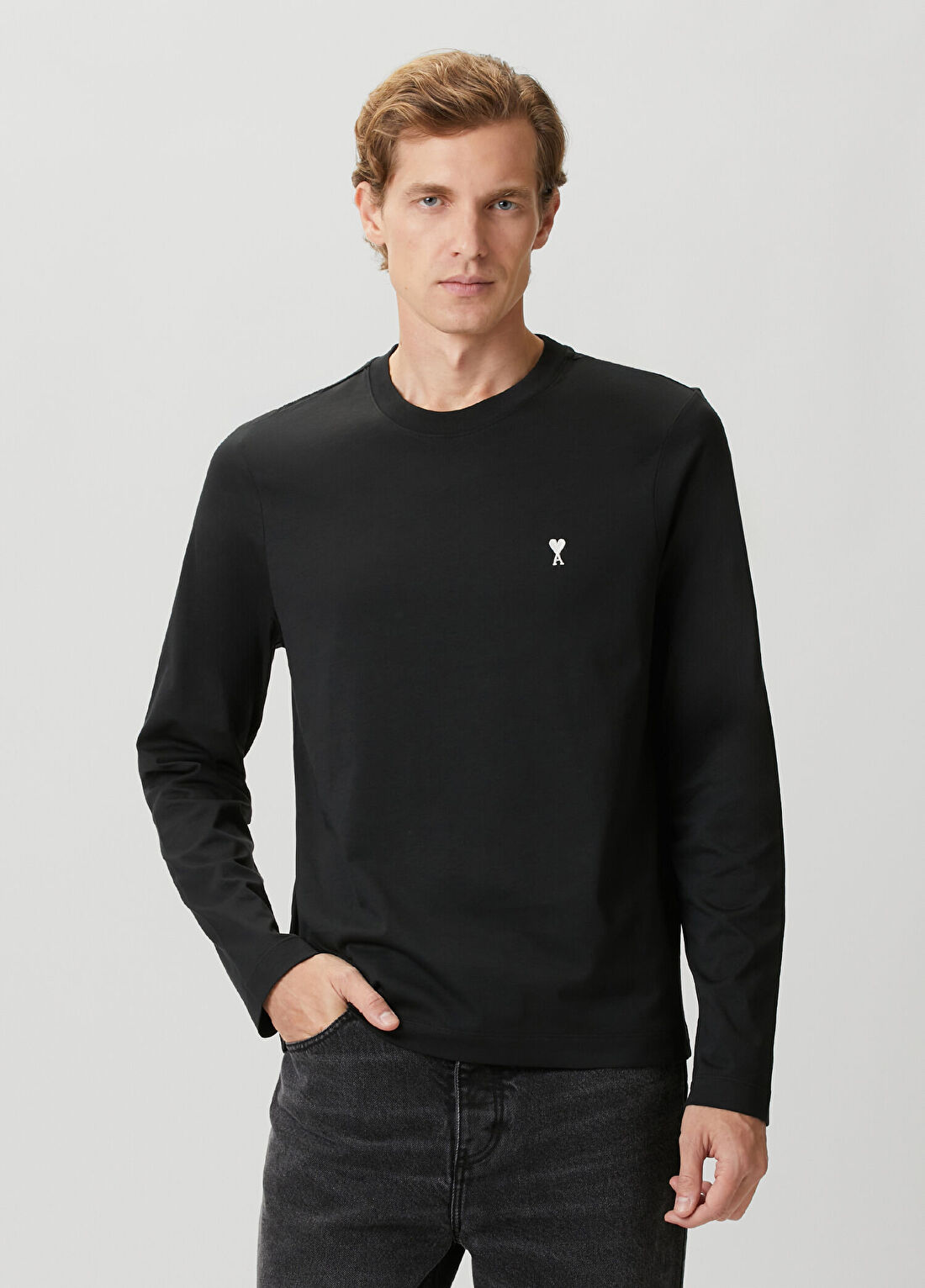 Ami Paris Siyah Uzun Kollu T-shirt