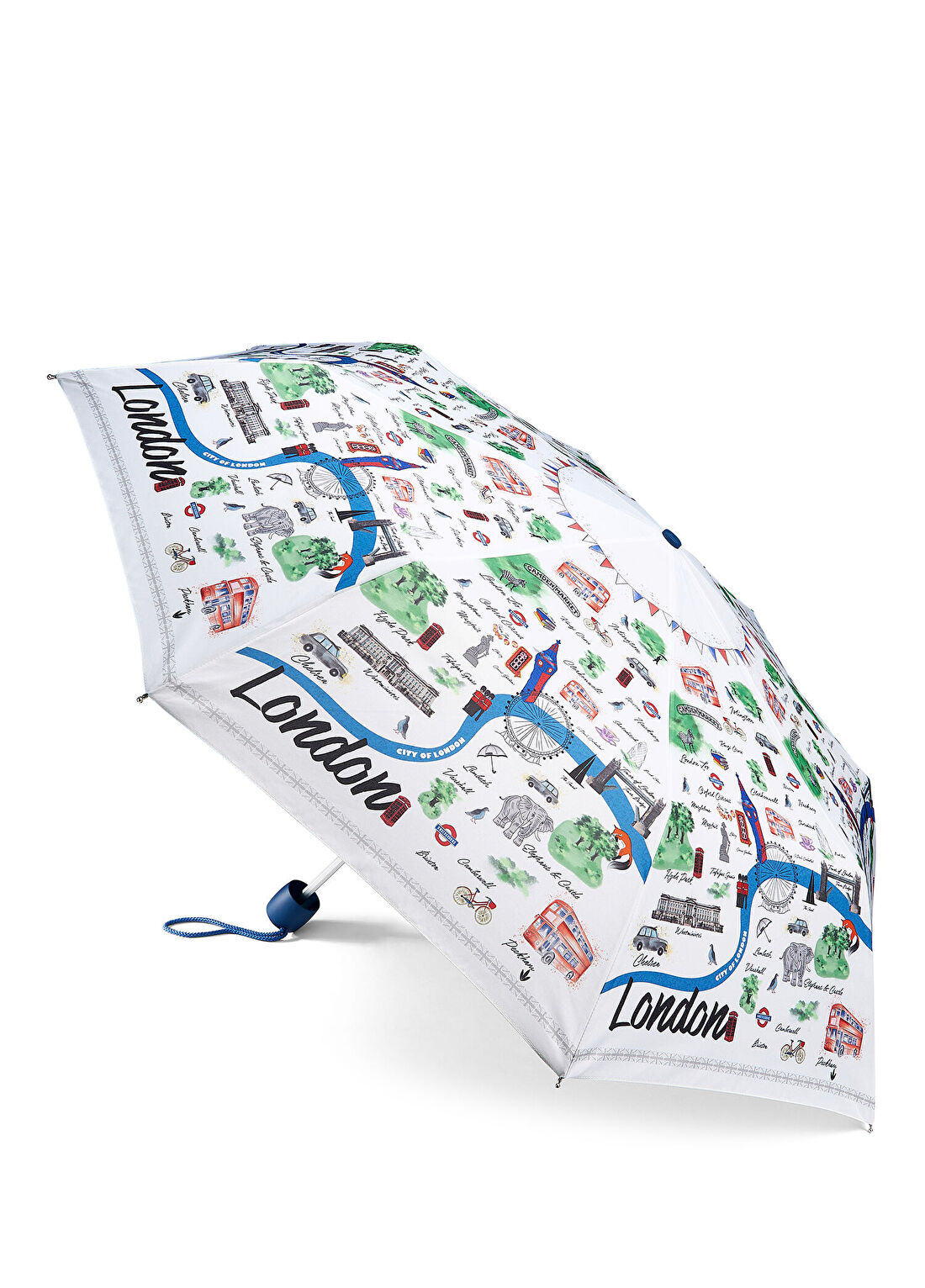 Fulton Minilite 2 London Map Desenli Kadın Şemsiye