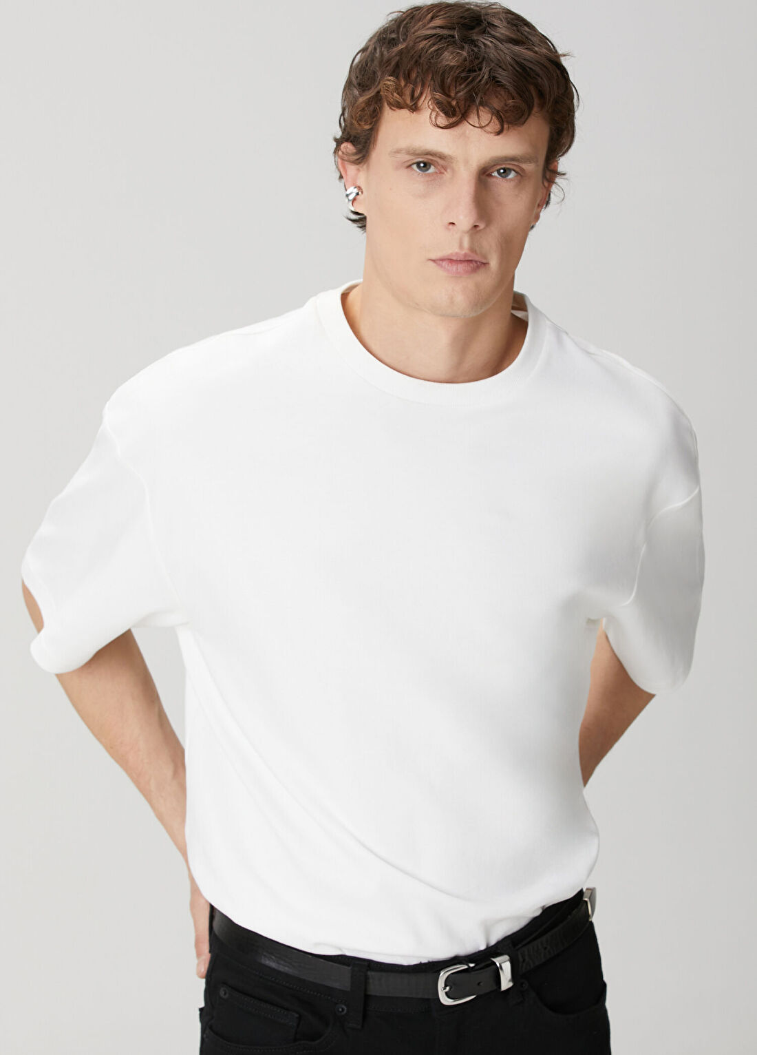 Academia Beyaz Basic Oversized T-shirt görsel 2
