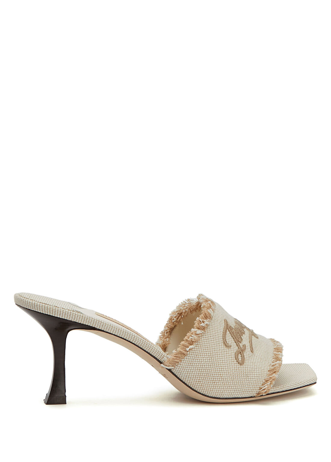 Jimmy Choo Alexia Naturel Logo Nakışlı Kadın Terlik