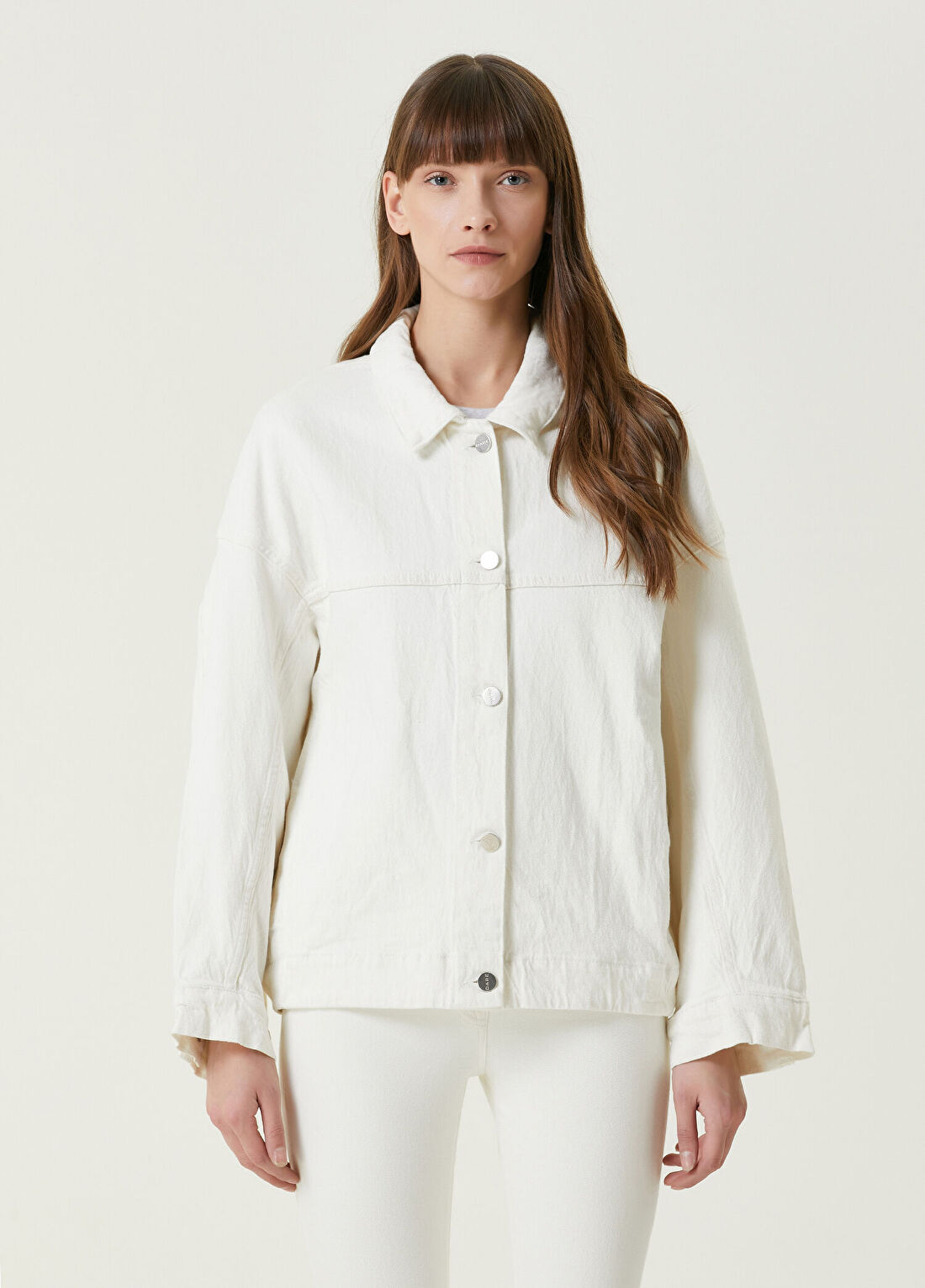 Dare London London Beyaz Kadın Jean Ceket görsel 3