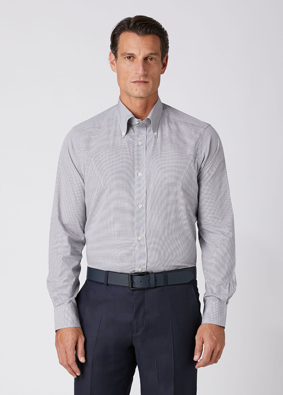 Beymen Collection Custom Fit Siyah Büyük Düğmeli Yaka Gömlek