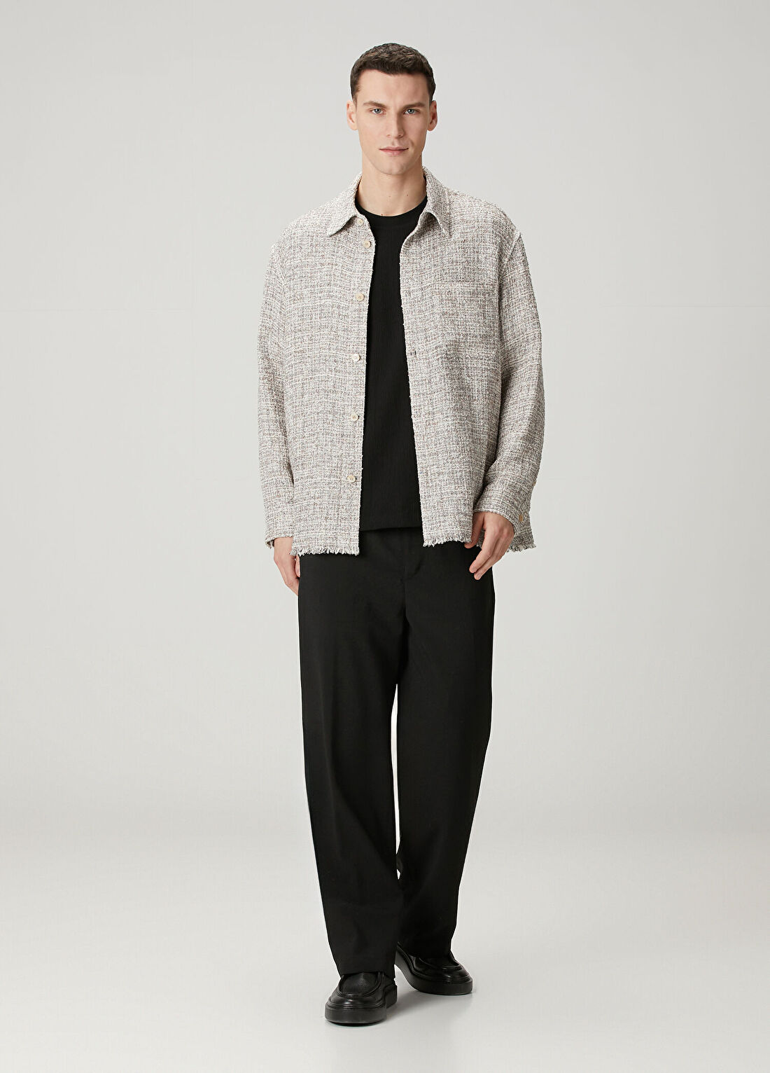 Solid Homme Siyah Yün Pantolon