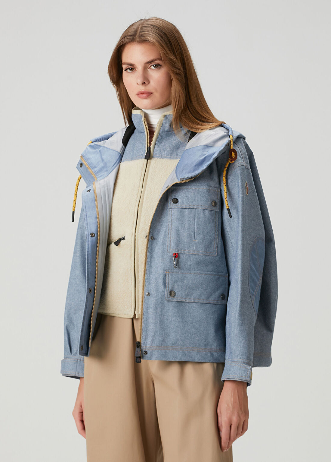 Moncler Grenoble Day Namic Mavi Kapüşonlu Mont