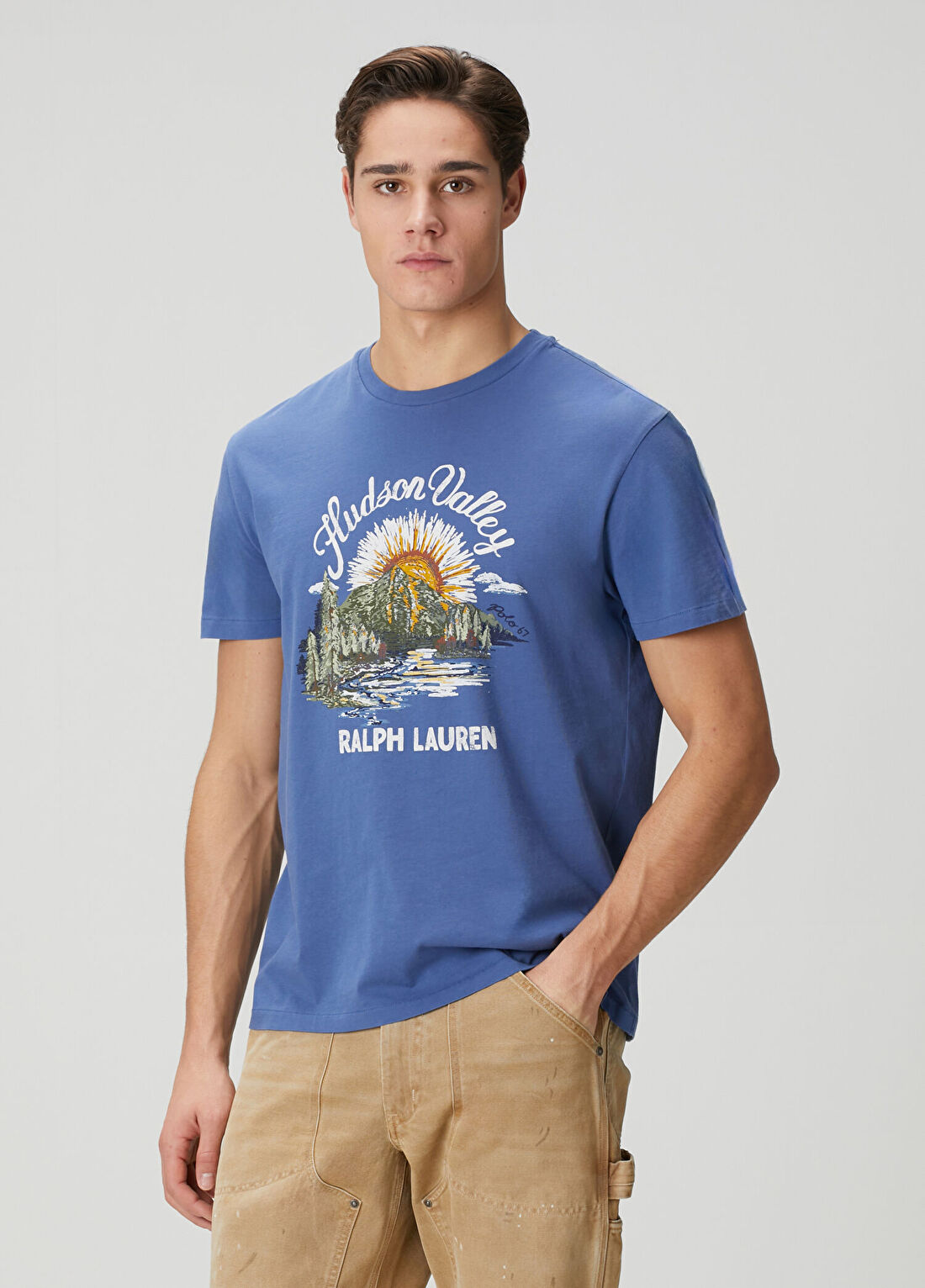 Polo Ralph Lauren Lacivert Manzara Baskılı Logo Detaylı T-shirt görsel 3