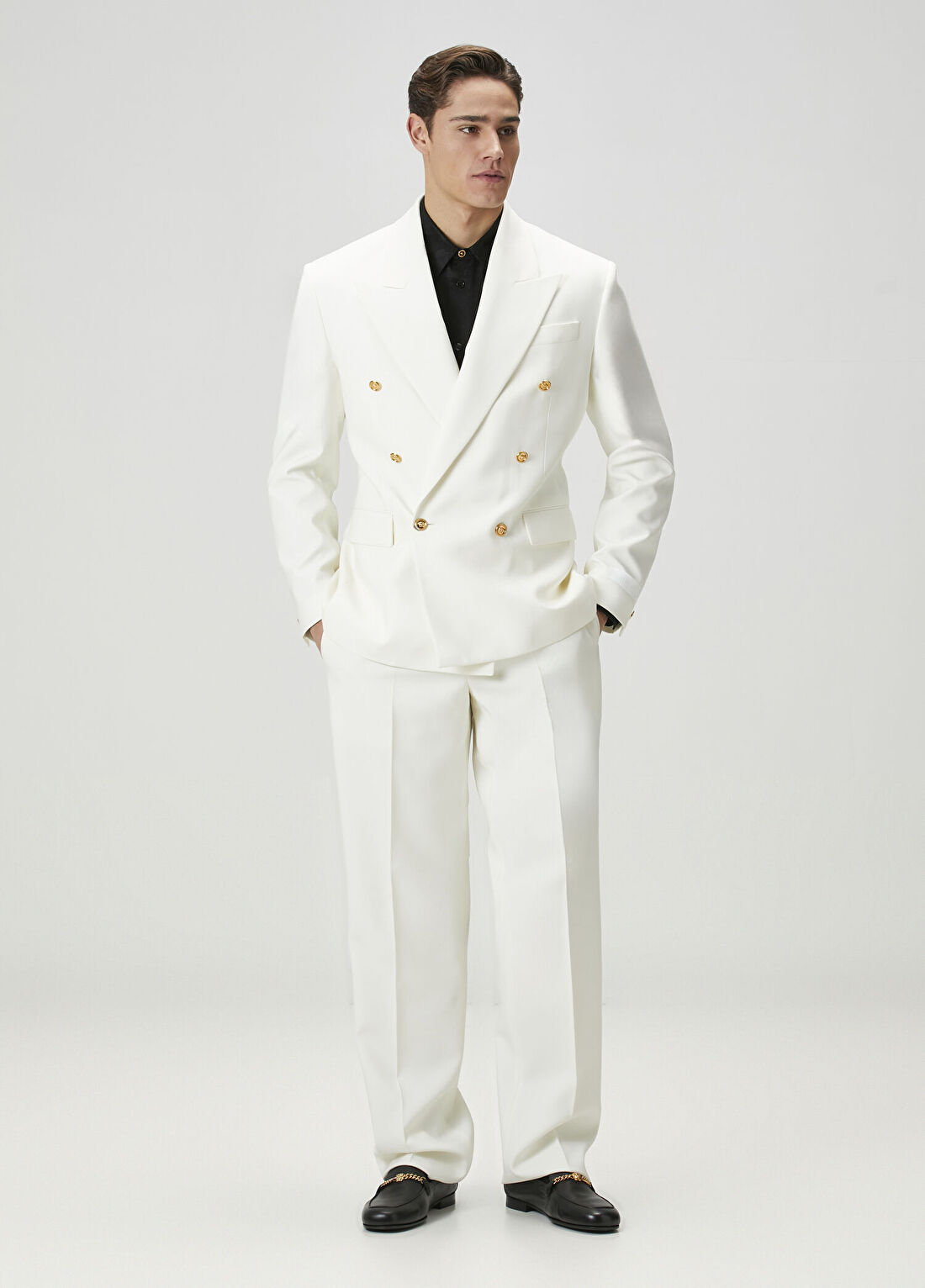 Versace Kırık Beyaz Yün Ceket