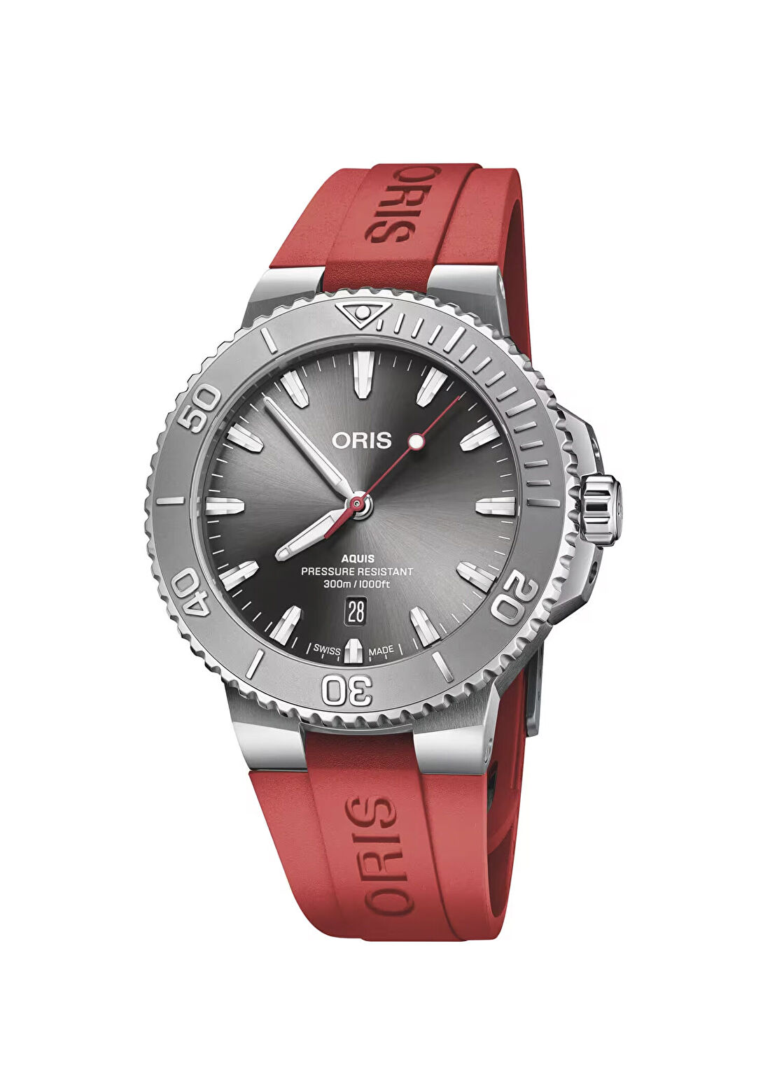 Oris Aquis Date Relief Kırmızı Erkek Kol Saati