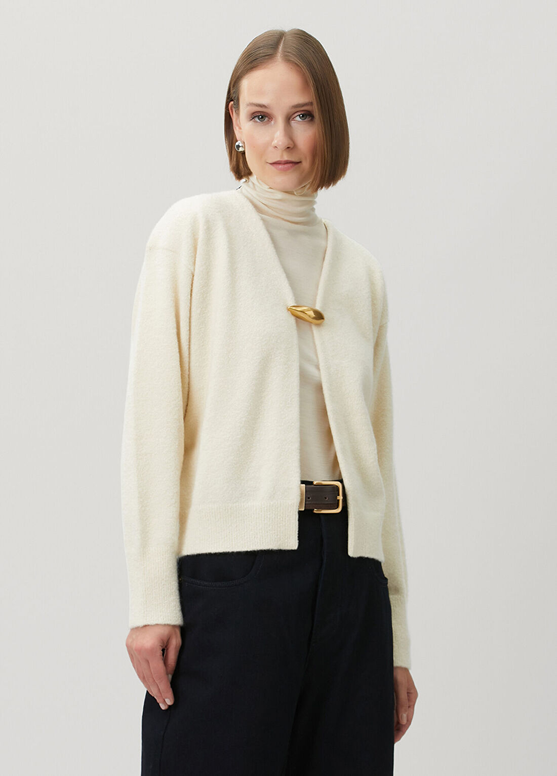 Bottega Veneta Kırık Beyaz Kaşmir Hırka