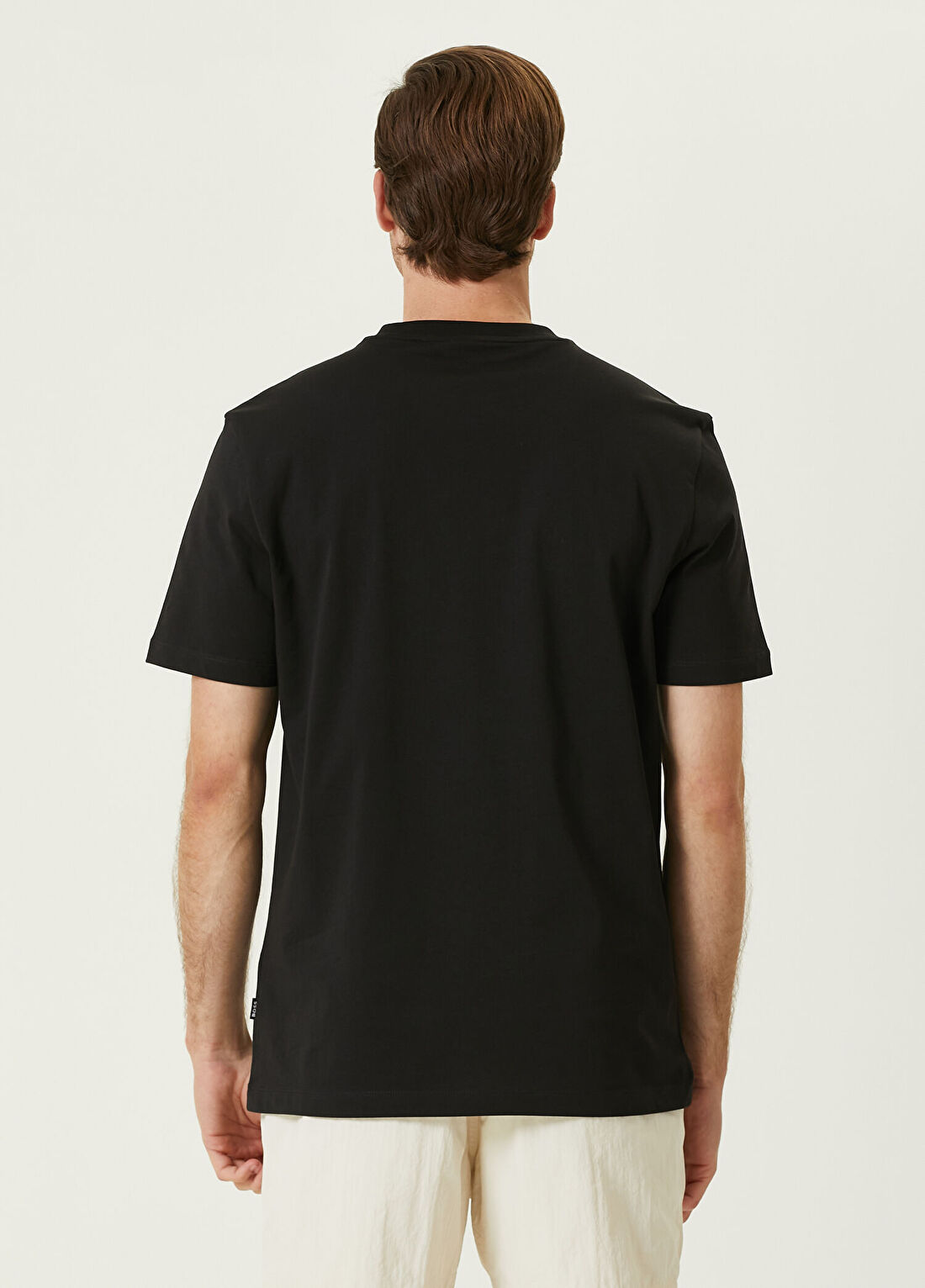 Boss Siyah Logo Detaylı T-shirt görsel 4