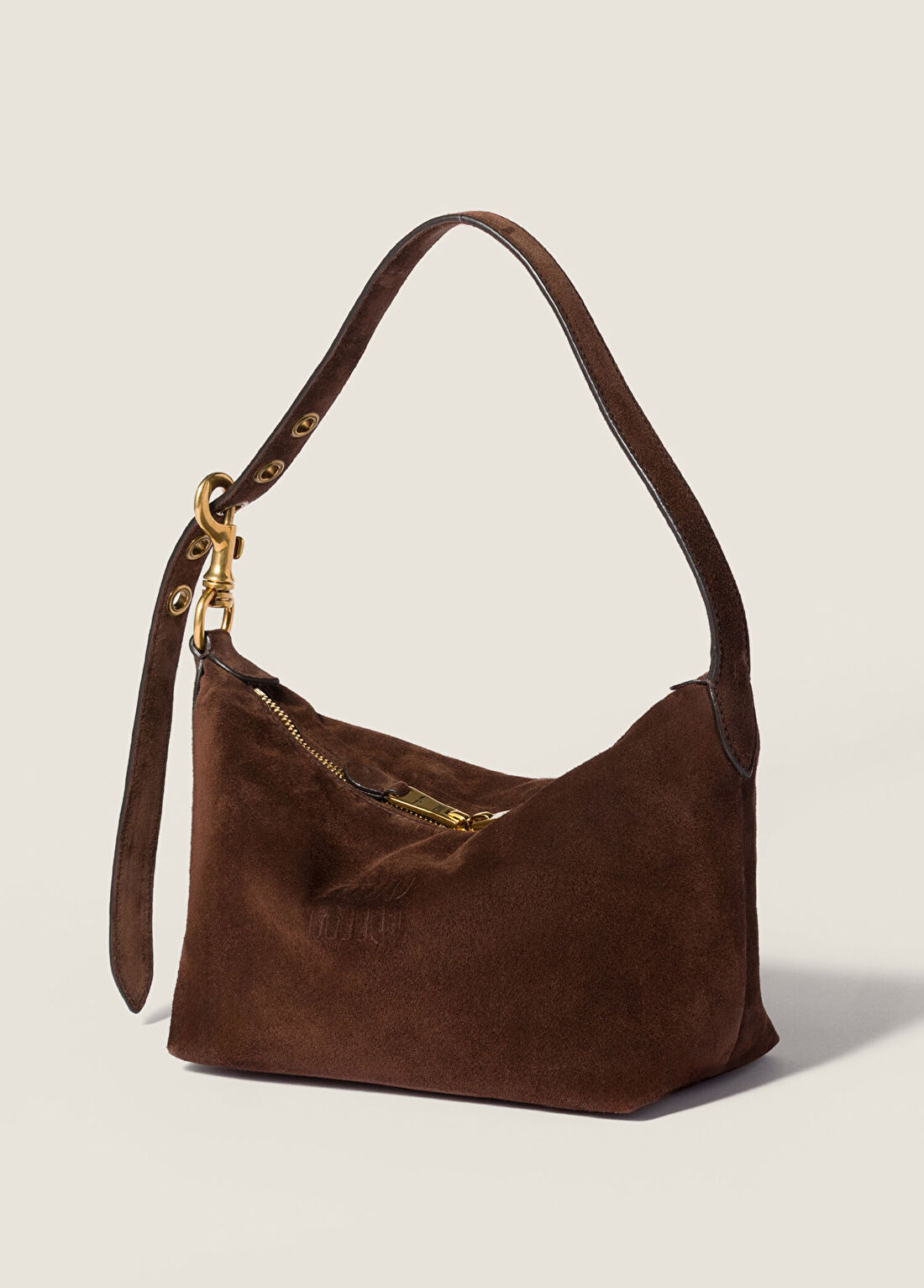 Miu Miu Spirit Kahverengi Süet Kadın Omuz Çantası görsel 2