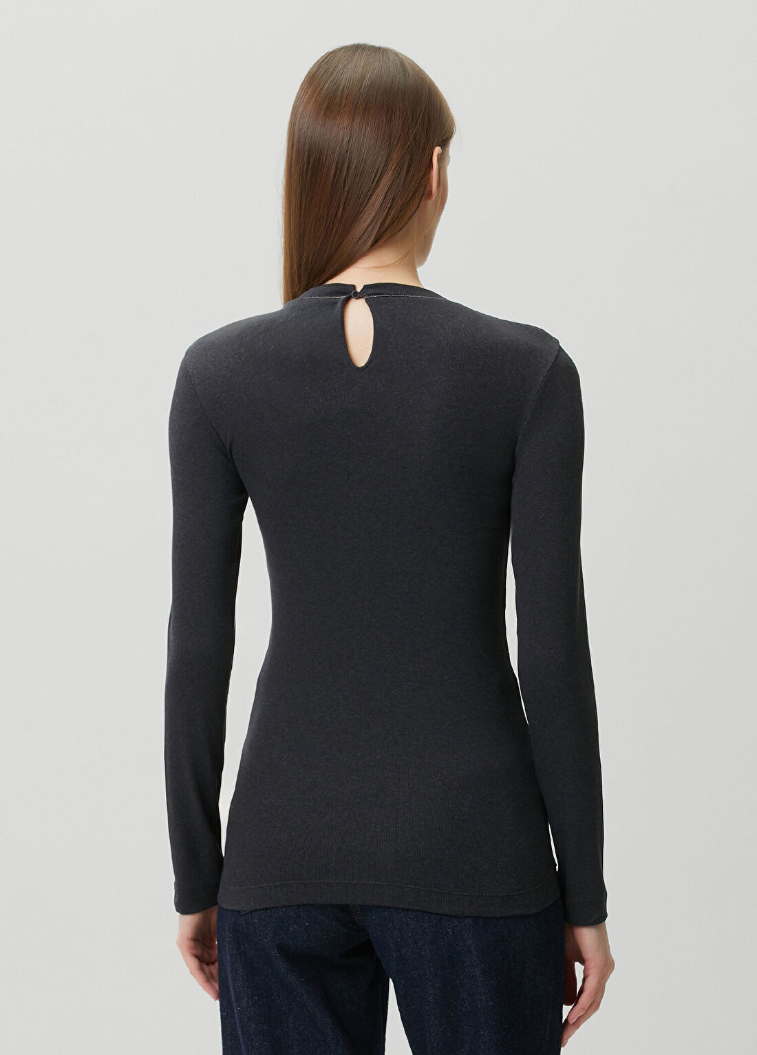 Brunello Cucinelli Antrasit T-shirt görsel 4