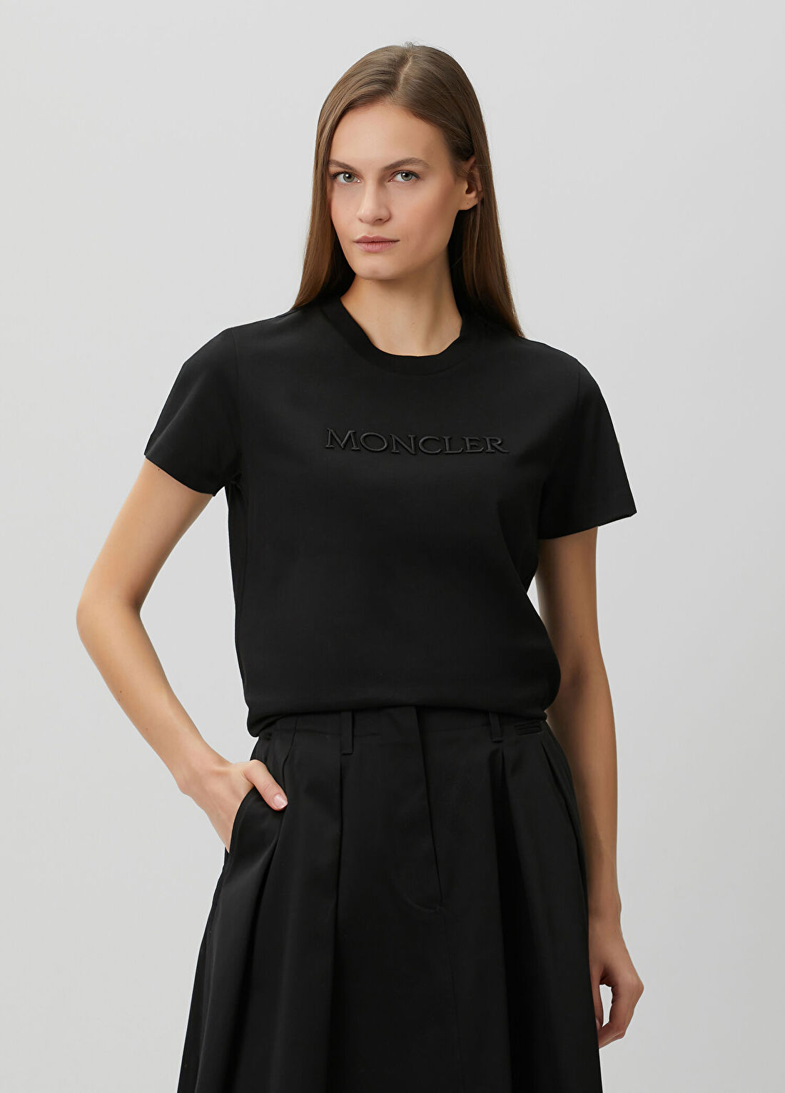 Moncler Siyah Logolu T-shirt
