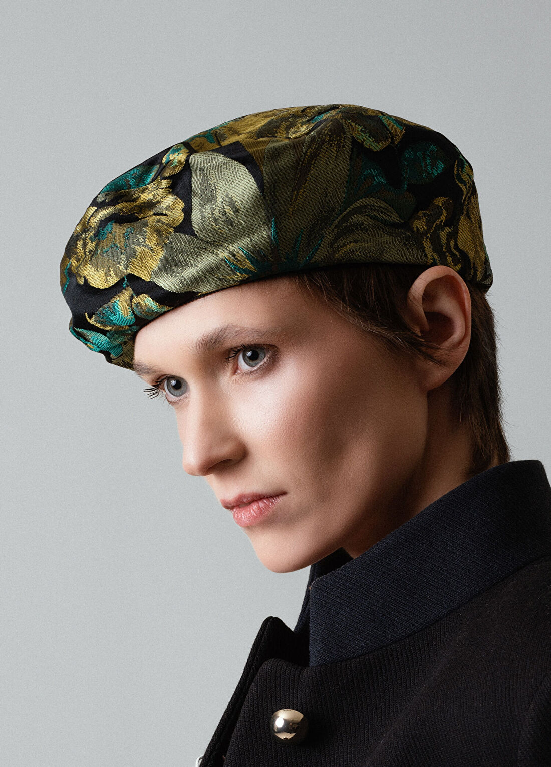 Sibi Hats Green Autumn Yeşil Brokar Kadın Beret Şapka görsel 2