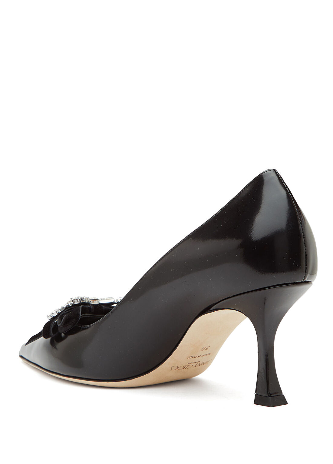 Jimmy Choo Auria Siyah Deri Stiletto görsel 3