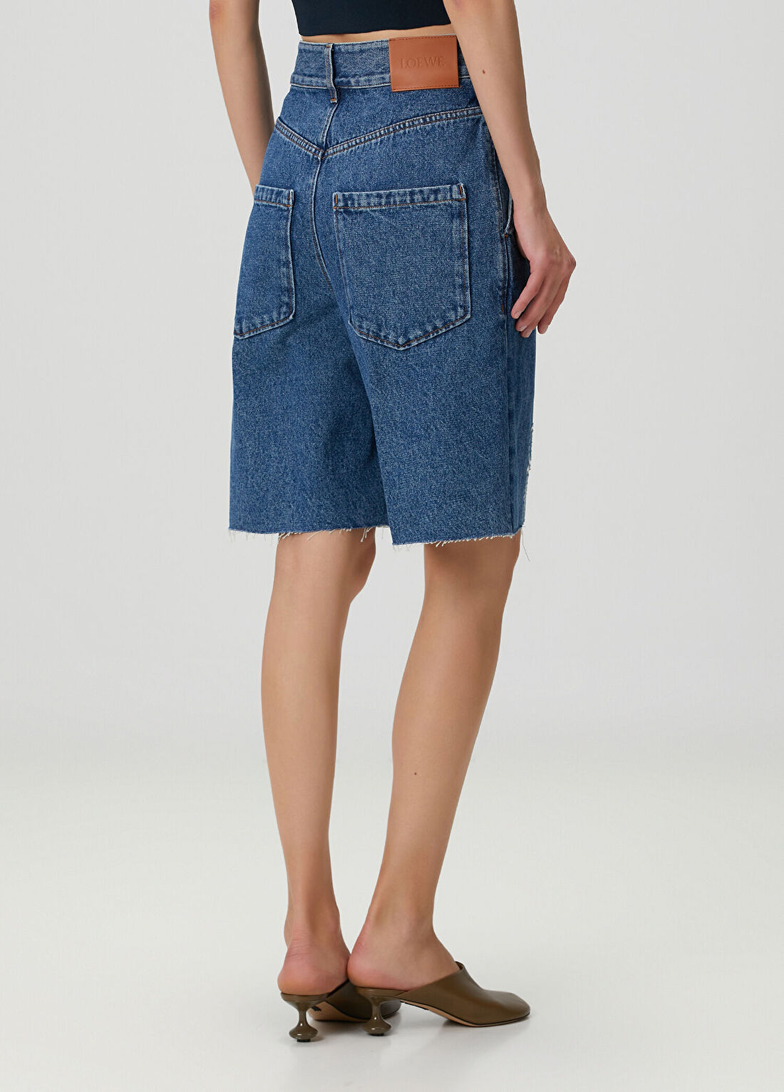 Loewe Anagram Mavi Denim Şort görsel 4