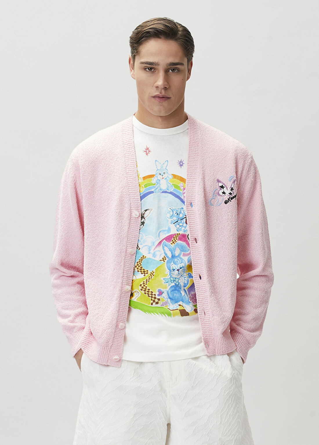 Kenzo Cartoon Pembe Triko Hırka