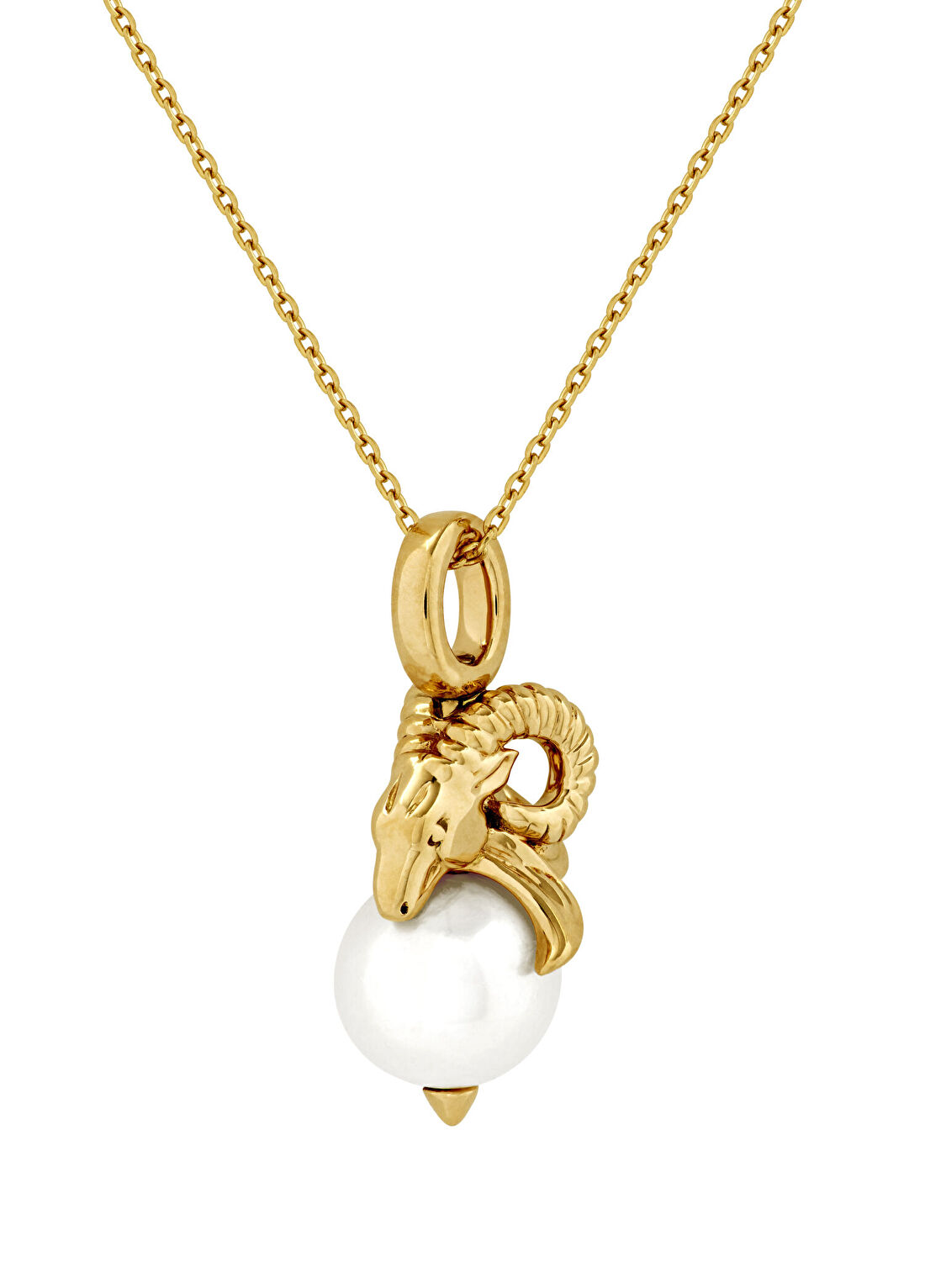 Collection-Stephen Webster Oğlak Formlu İncili Kadın Altın Kolye