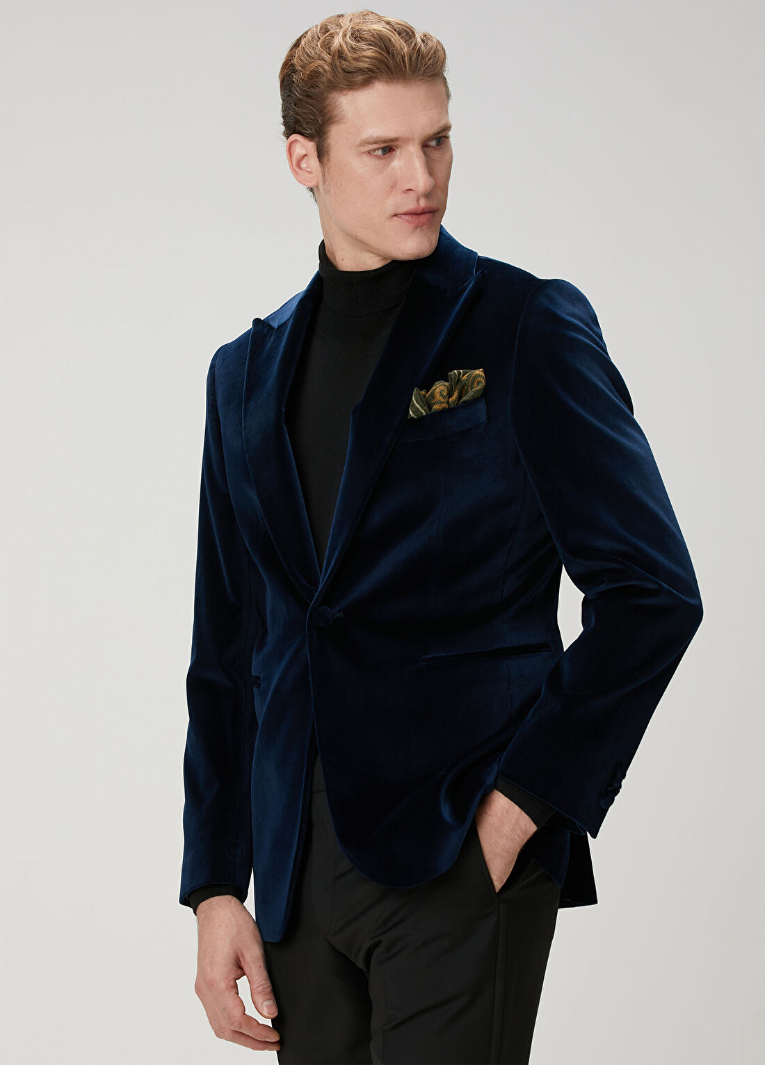 Beymen Collection Lacivert Kadife Smokin Ceketi görsel 2