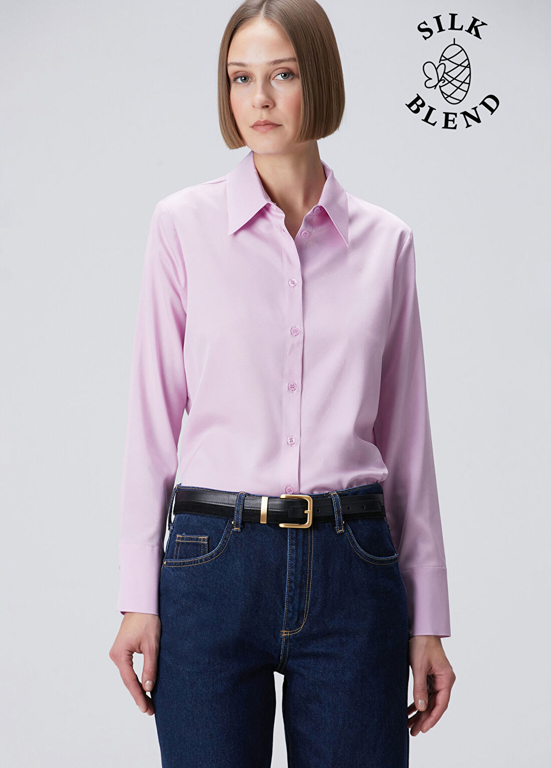 Beymen Collection Pembe Klasik İpek Gömlek