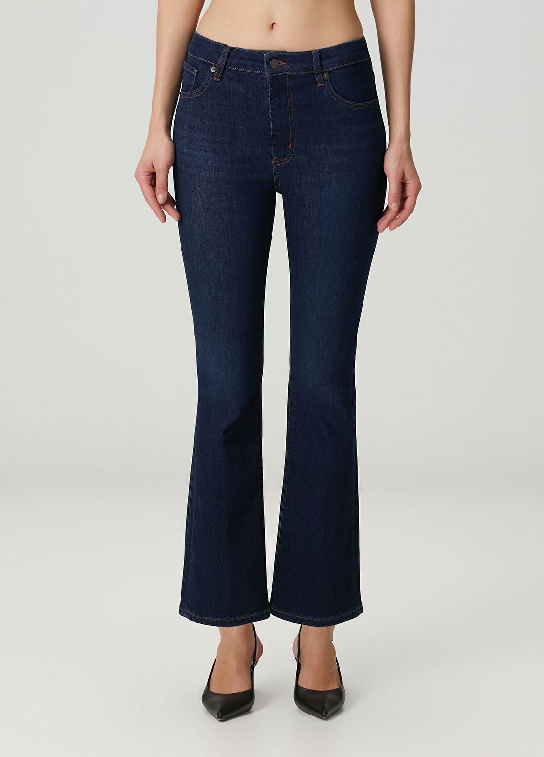 Frame Denim The Reboot Crop Lacivert Jean Pantolon görsel 2