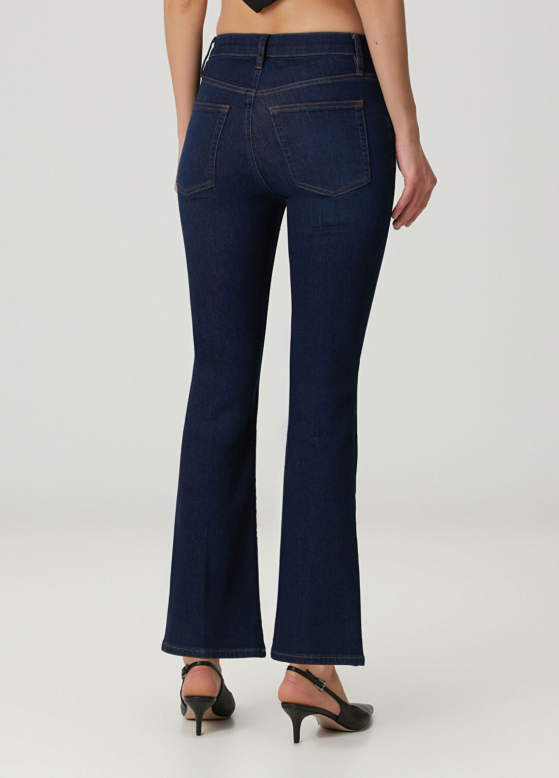 Frame Denim The Reboot Crop Lacivert Jean Pantolon görsel 4