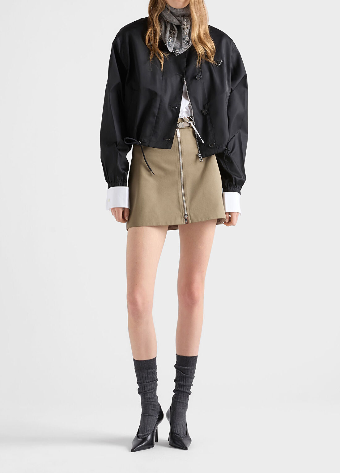 Prada Siyah Re-Nylon Blouson Jacket Siyah Kadın Ceket görsel 2