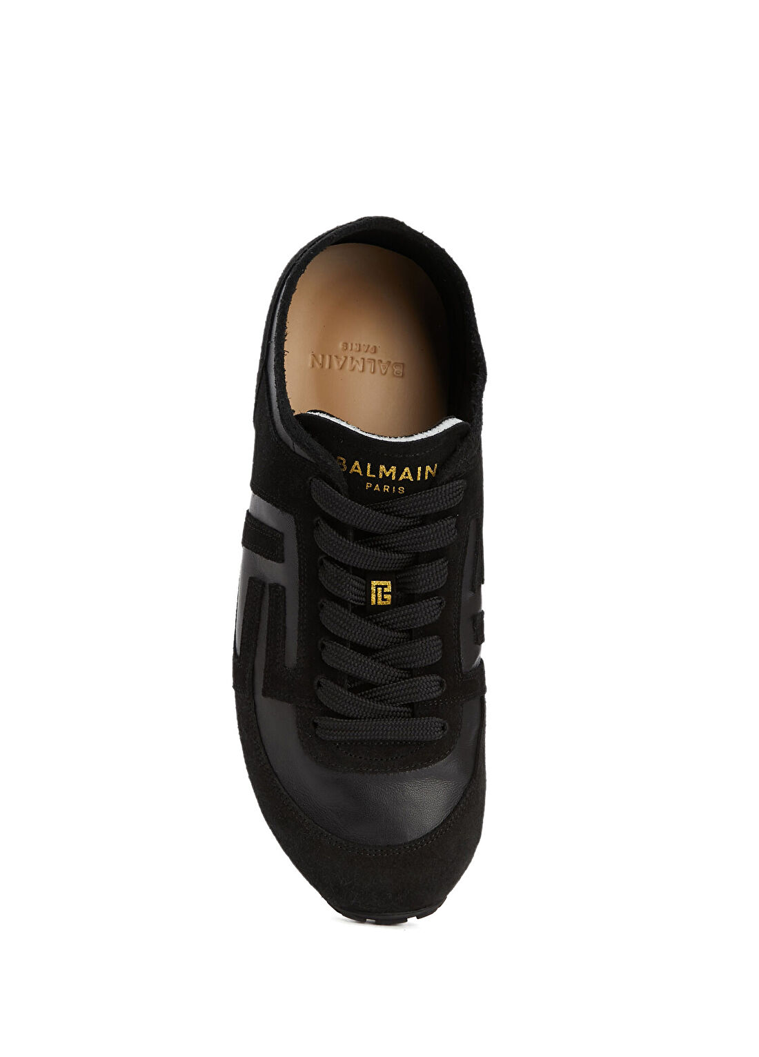 Balmain Racer Siyah Erkek Deri Sneaker görsel 4
