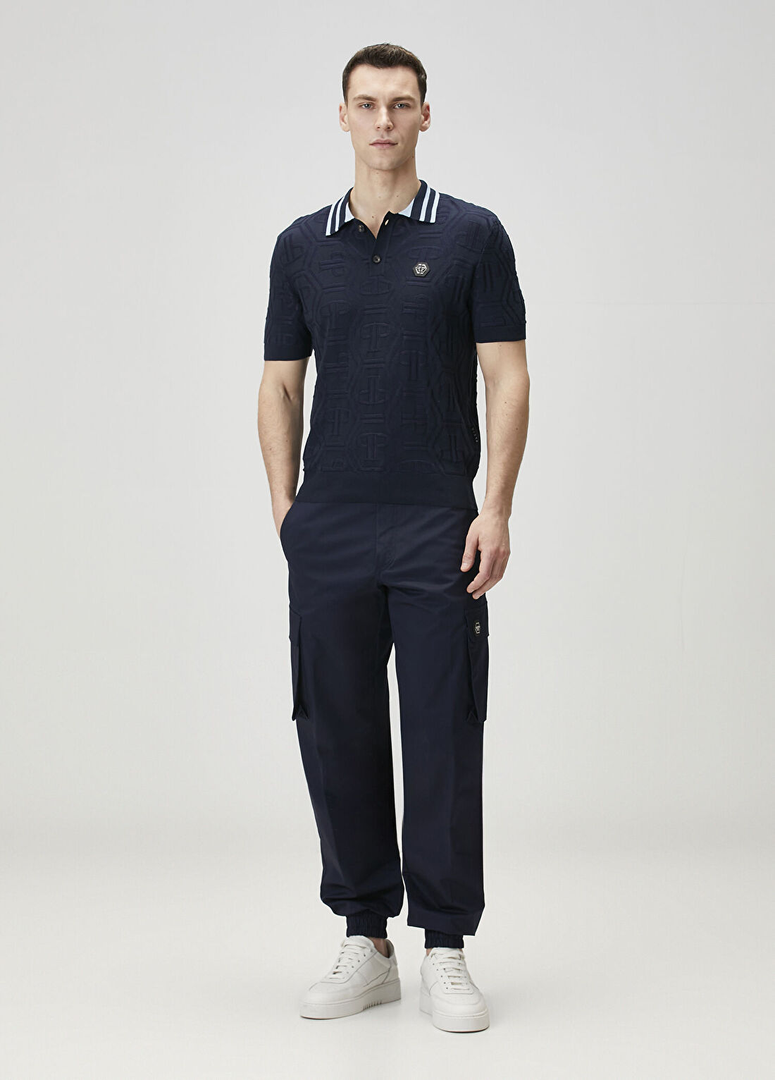 Philipp Plein Lacivert Polo Triko görsel 2