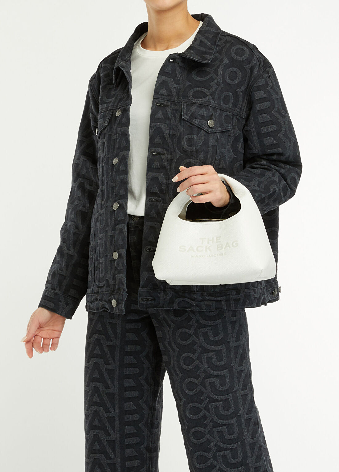 Marc Jacobs The Mini Sack Beyaz Kadın Deri Çanta görsel 2