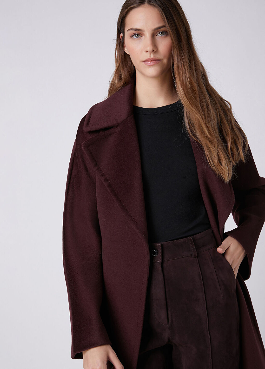 Beymen Club Mürdüm Deri Pantolon görsel 2
