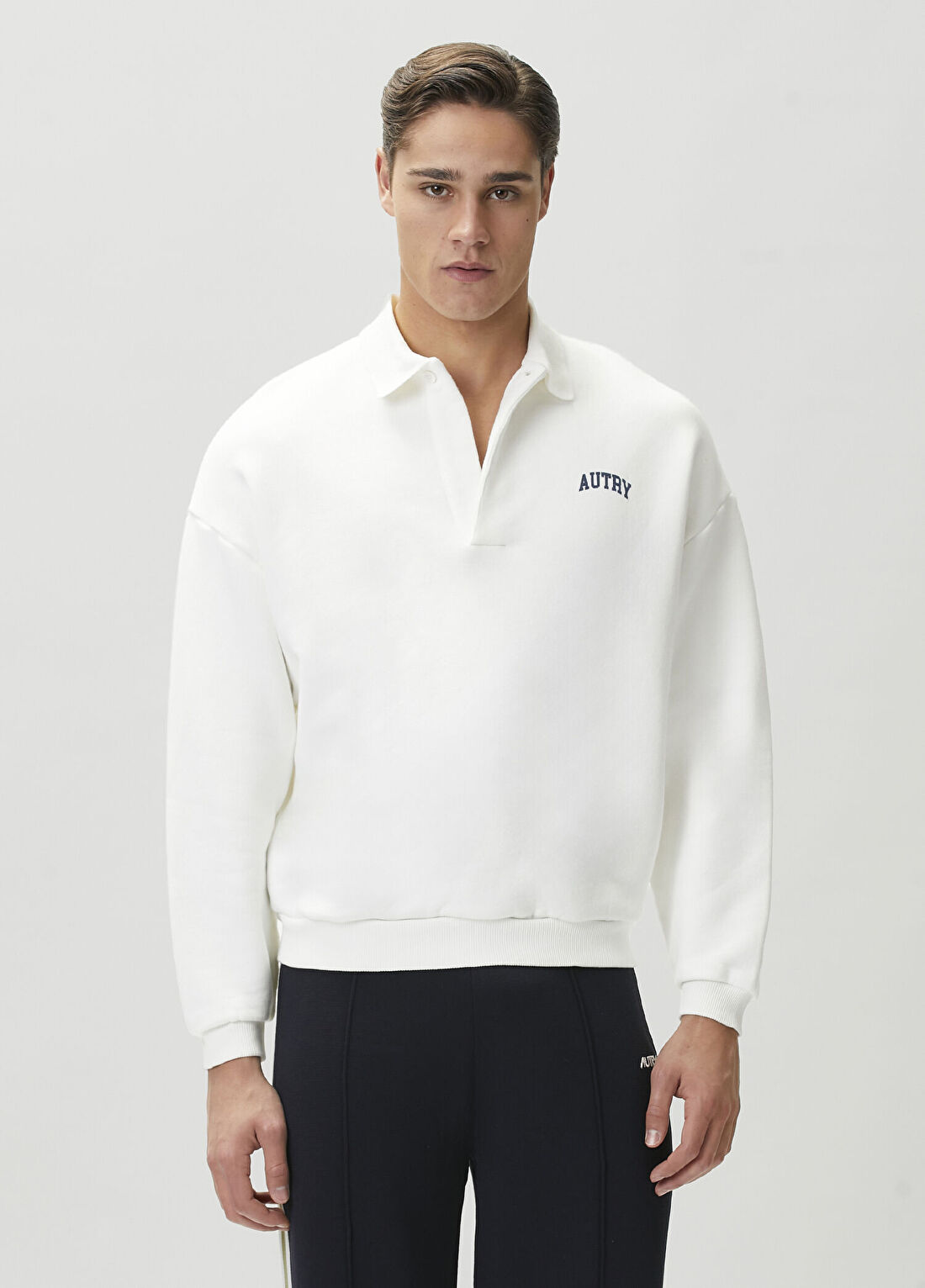 Autry Kırık Beyaz Polo Yaka Sweatshirt