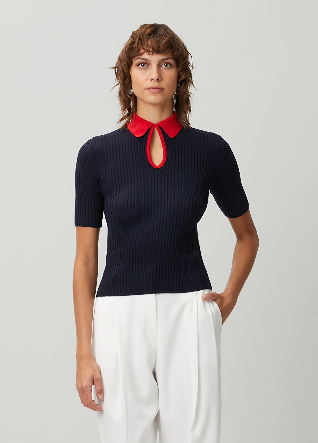 Jil Sander Lacivert Yün Triko