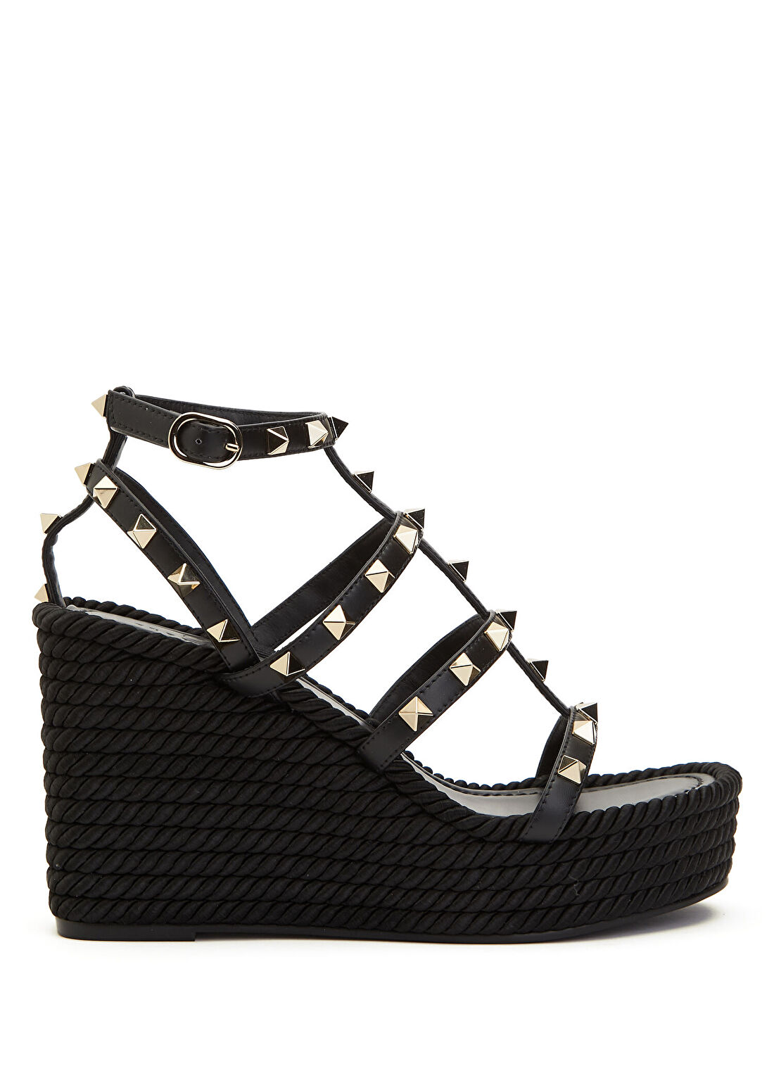 Valentino Garavani Rockstud Siyah Kadın Deri Espadril