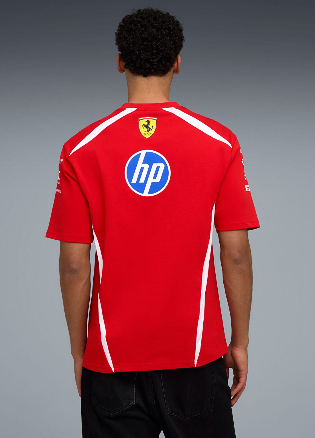 Puma Scuderia Ferrari Hp Drivers Puma Red Lh Kısa Kollu Unisex T-Shirt görsel 4