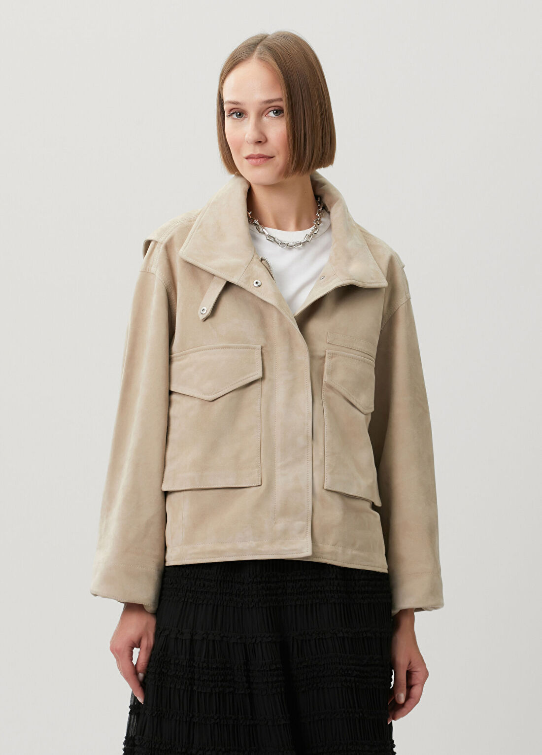 AllSaints Clay Bej Süet Ceket