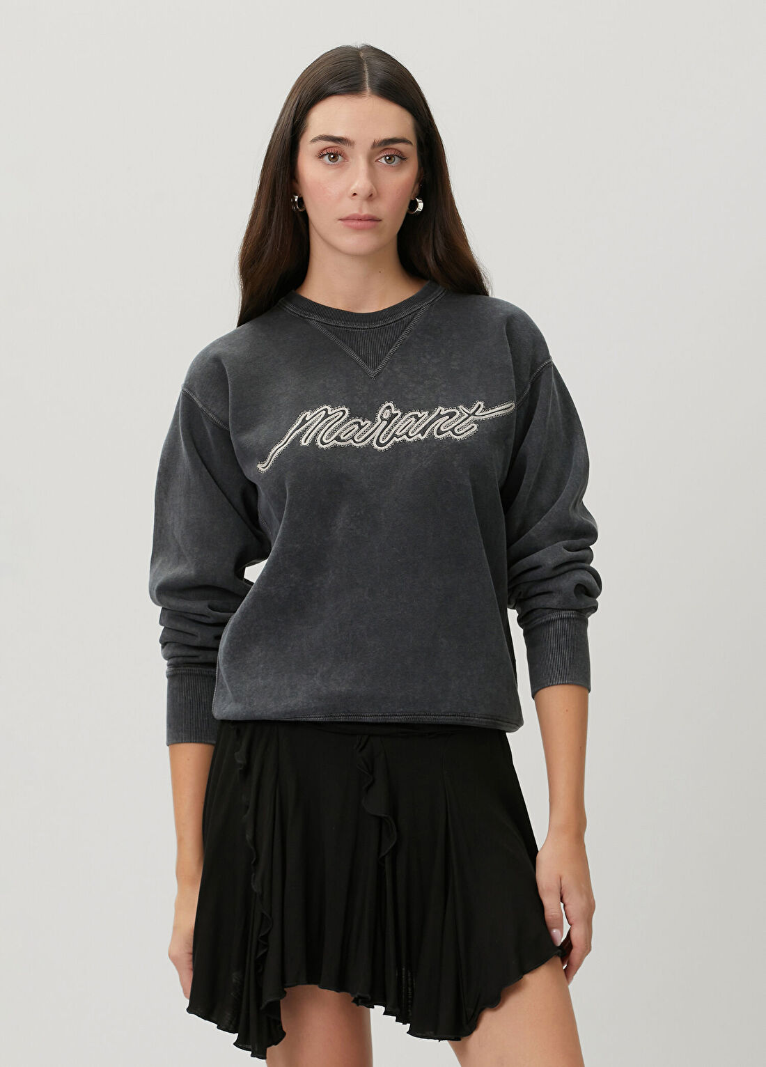 Marant Etoile Rise Antrasit Logolu Sweatshirt görsel 3
