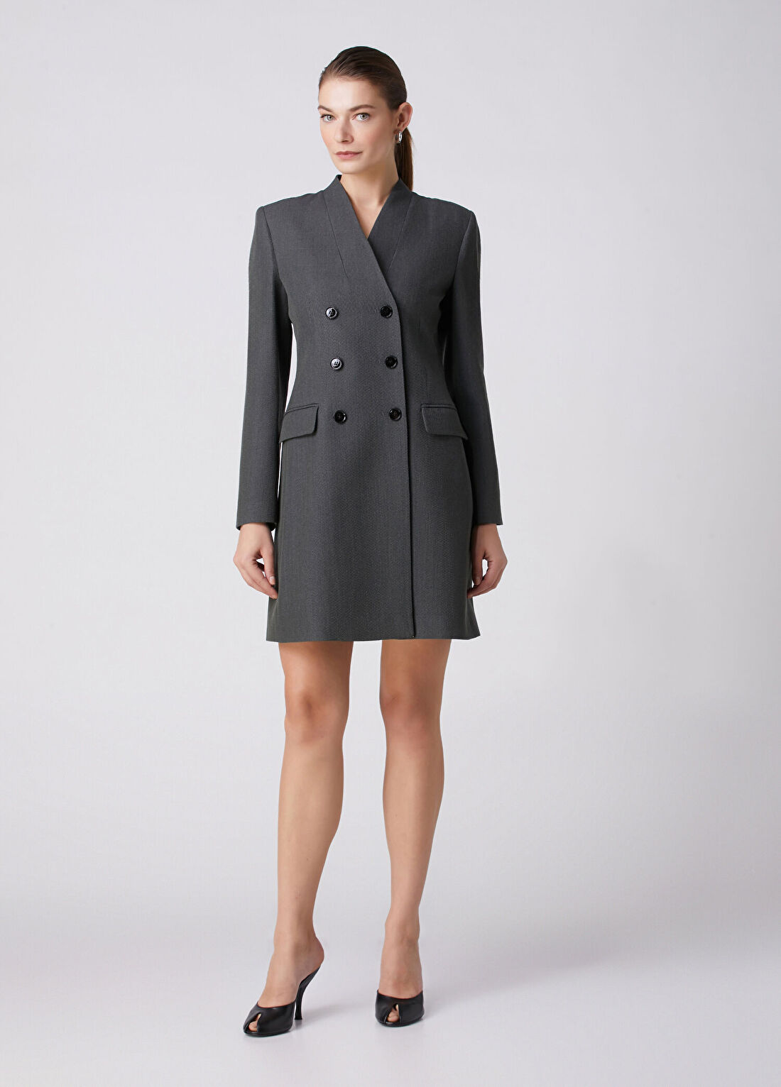 Beymen Collection Gri Yün Ceket Elbise