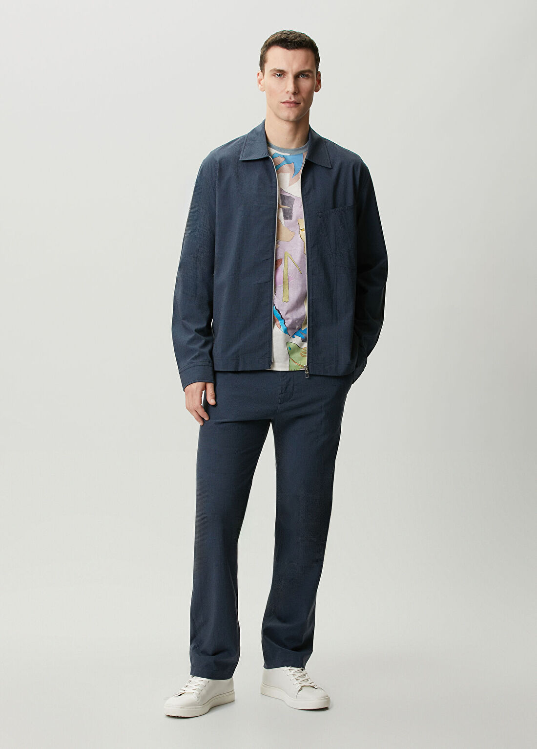 PS Paul Smith Lacivert Gofreli Pantolon