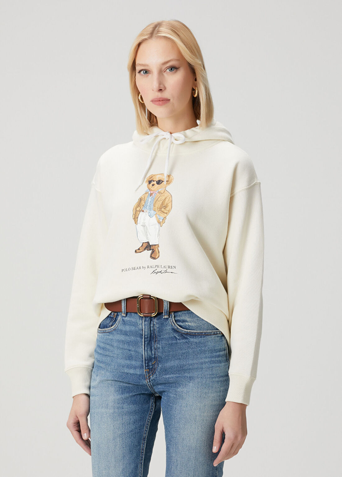 Polo Ralph Lauren Krem Kapüşonlu Sweatshirt