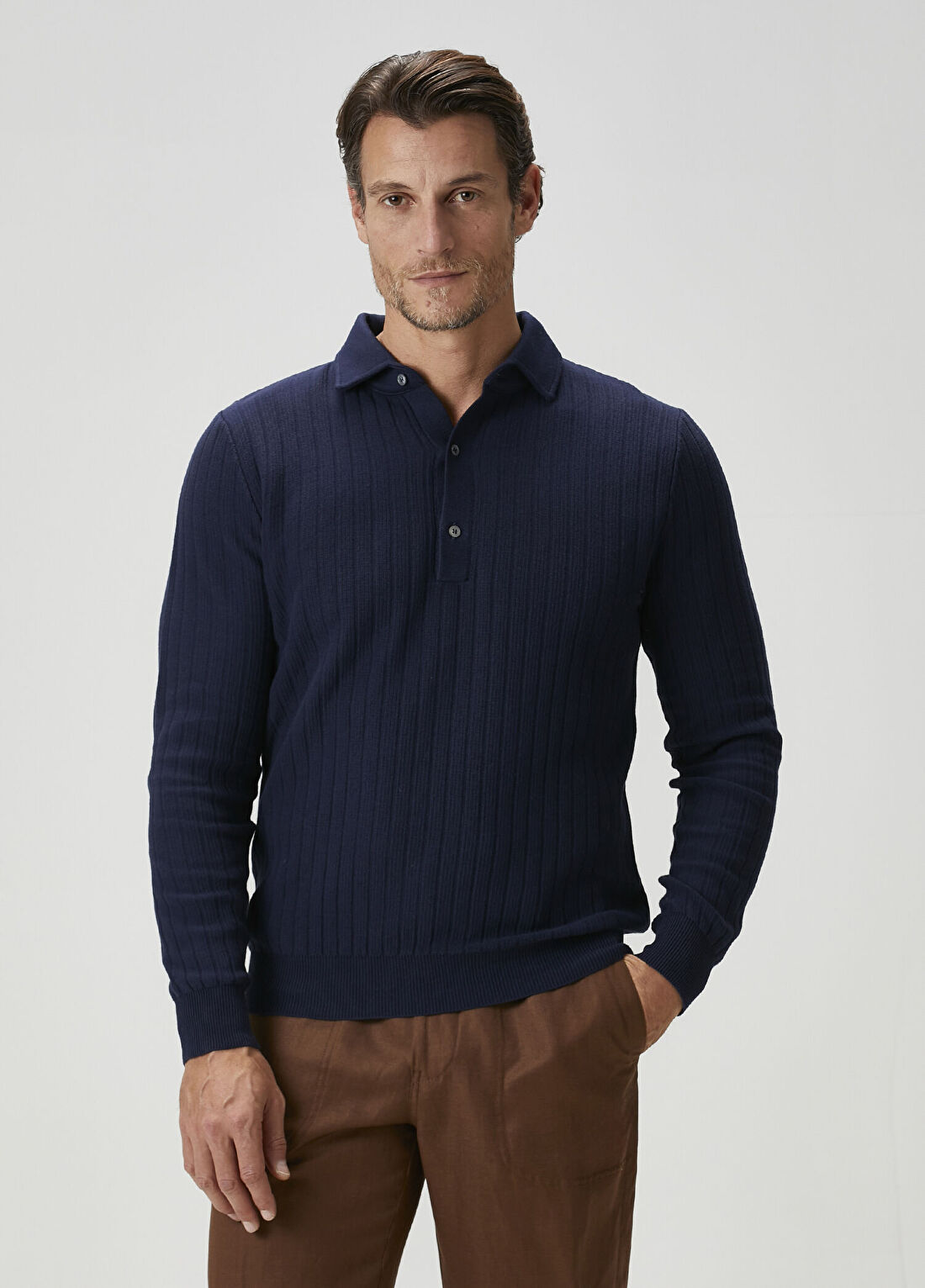 Lardini Lacivert Polo Yaka Triko
