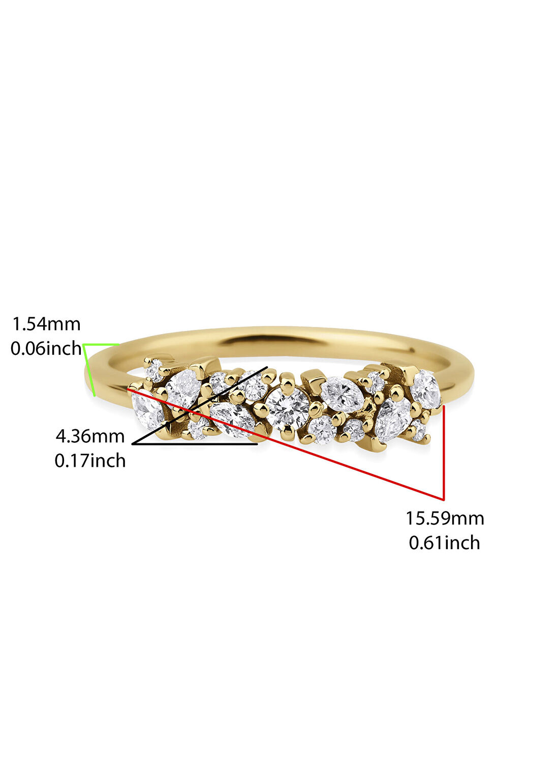 Mov Diamond Unmei Pırlantalı 14 Ayar Altın Kadın Yüzük görsel 3
