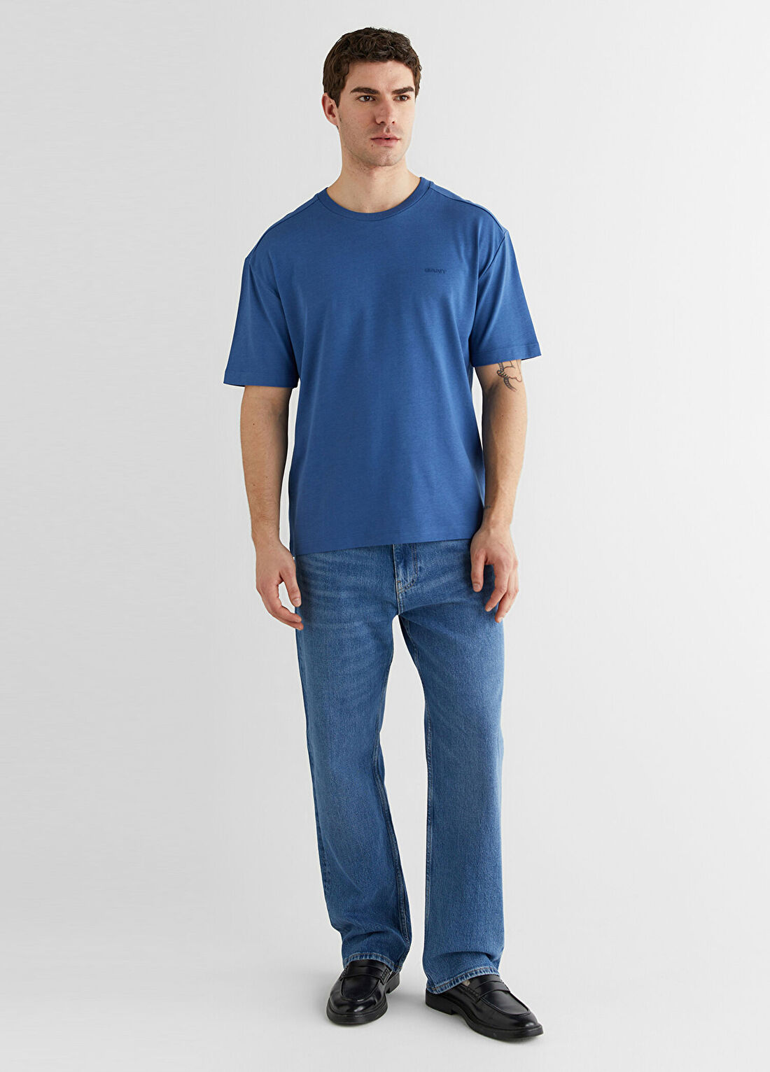 Gant Mavi Baskılı Kısa Kollu Erkek T-Shirt görsel 3