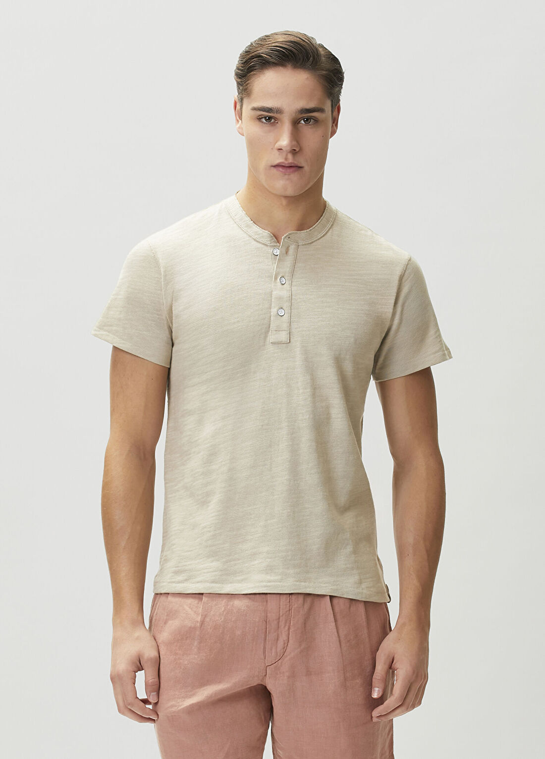Rag&Bone Bej Yakası Düğmeli T-shirt