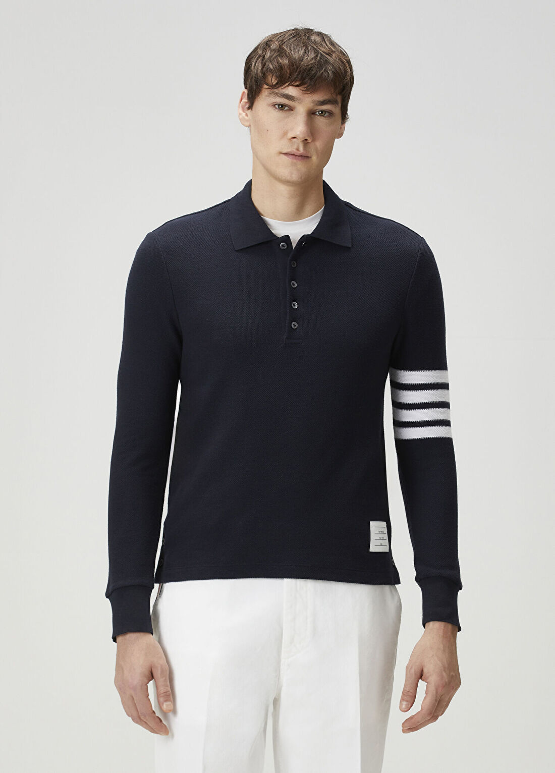 Thom Browne Lacivert Uzun Kollu Polo T-shirt