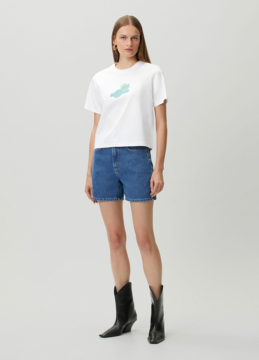 Les Benjamins Beyaz Baskılı T-shirt görsel 2
