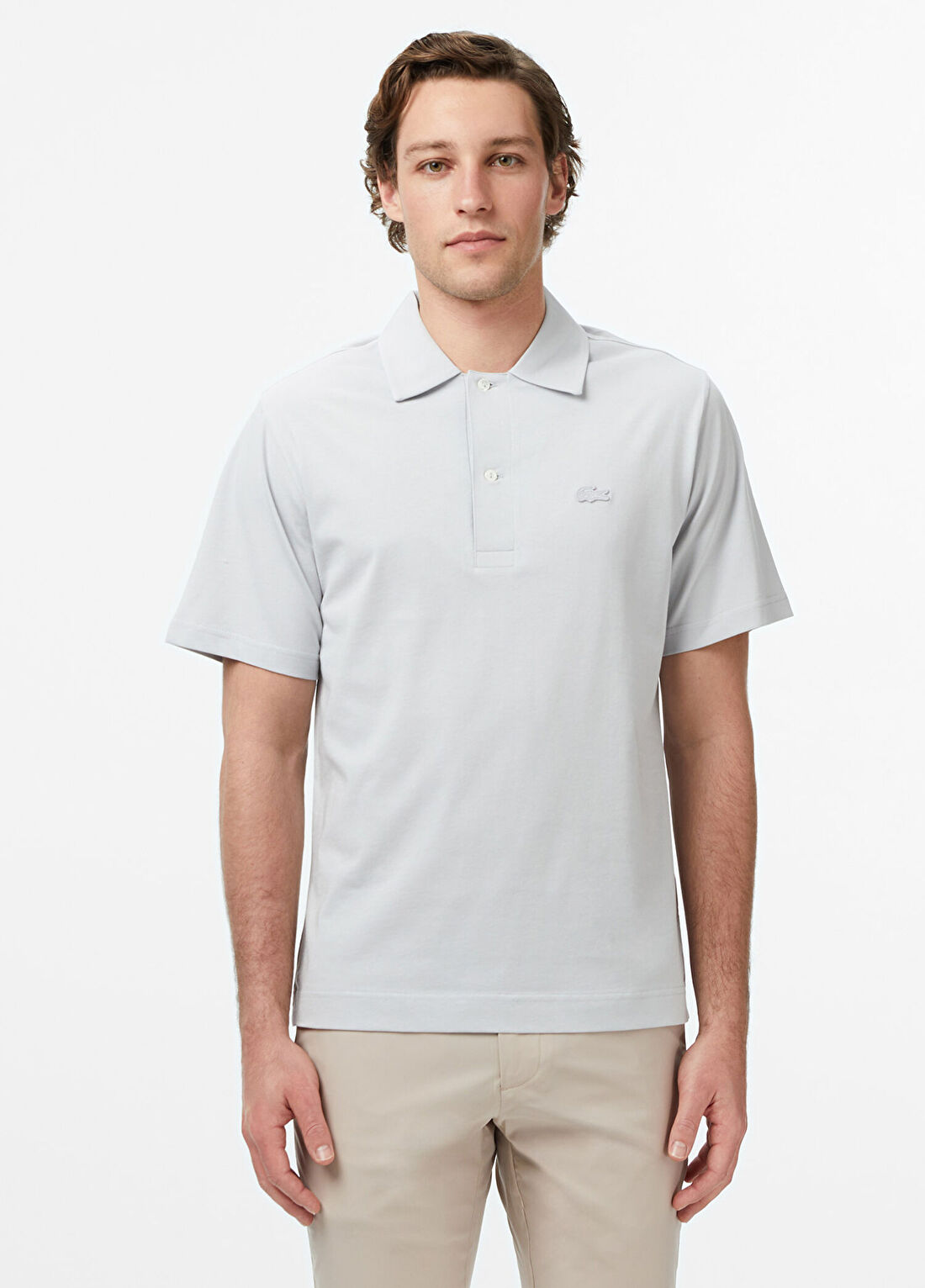 Lacoste Gri Classic Fit Paris Polo Yaka Kısa Kollu Erkek T-Shirt