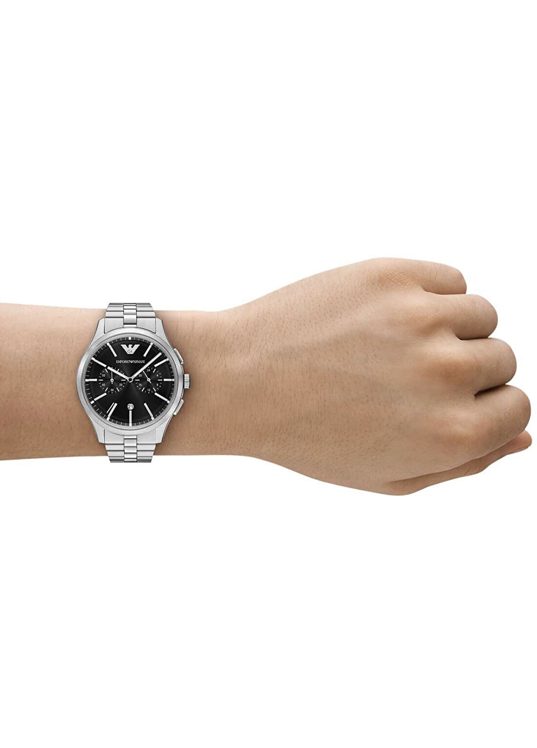 Emporio Armani AR11691 Metalik Gri Çelik Erkek Kol Saati görsel 4
