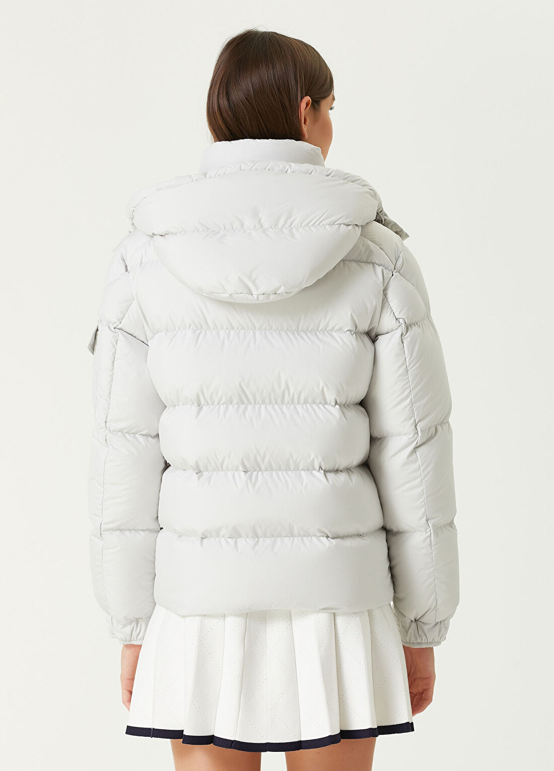 Moncler Maya Beyaz Kapüşonlu Puff Mont görsel 4