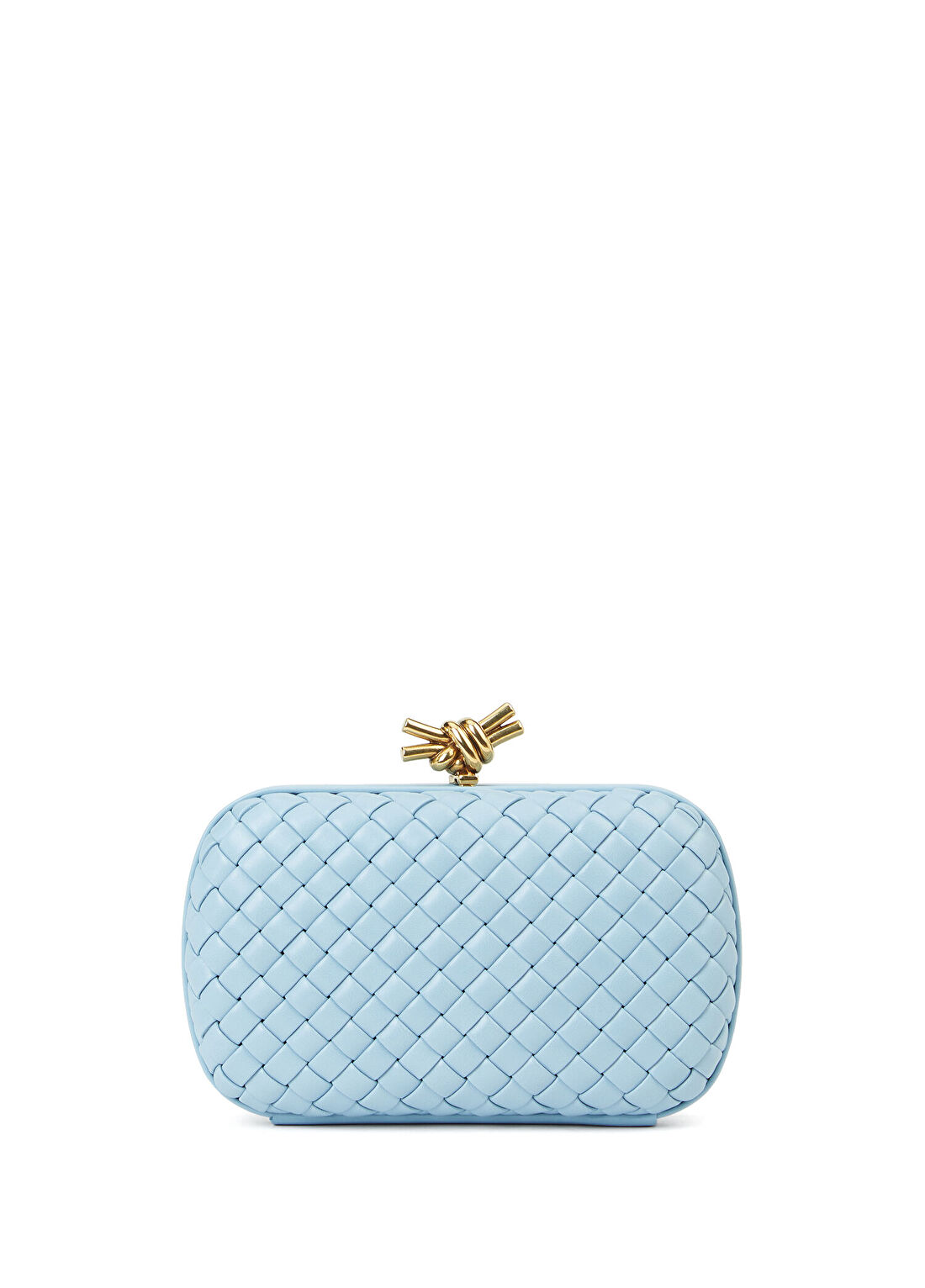 Bottega Veneta Knot Mavi Örgü Dokulu Kadın Deri El Portföyü